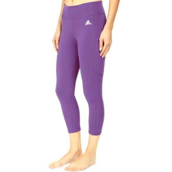 adidas Pants - { 7 FOR $45 } LIKE NEW ADIDAS CLIMALITE HEATHER PURPLE LEGGINGS YOGA PANT
